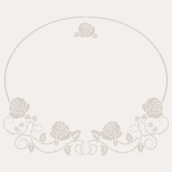 Pochoir décoratif Mya Floral Oval 20x20cm - motif 13,7x17,2cm