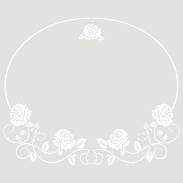 Pochoir décoratif Mya Floral Oval 20x20cm - motif 13,7x17,2cm