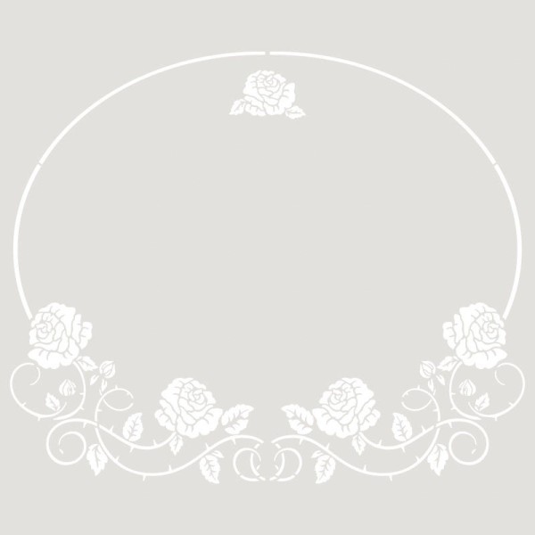 Pochoir décoratif Mya Floral Oval 20x20cm - motif 13,7x17,2cm