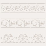 Pochoir décoratif Three Flowers -03848- 25x25cm - motif 22,6x19,8cm