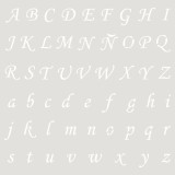 Pochoir décoratif Mya Alphabet 20x30cm - motif 1,5cm - 1cm