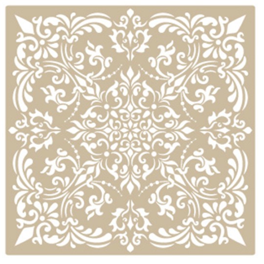 Pochoir décoratif Mya Damask 024 50x50cm - motif 47x47cm