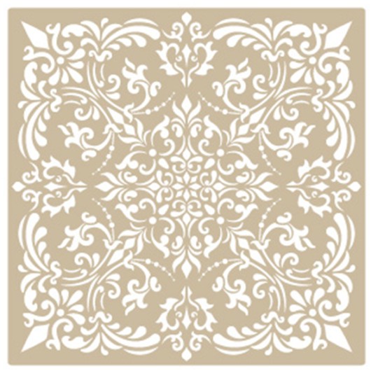 Pochoir décoratif Mya Damask 024 50x50cm - motif 47x47cm