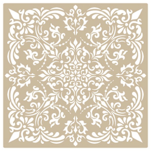 Pochoir décoratif Mya Damask 024 50x50cm - motif 47x47cm