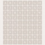 Pochoir décoratif Mya Alphabet 033 8x8cm - motif 3,6cm 72 pièces