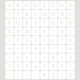 Pochoir décoratif Mya Alphabet 033 8x8cm - motif 3,6cm 72 pièces