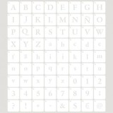 Pochoir décoratif Mya Alphabet 033 8x8cm - motif 3,6cm 72 pièces