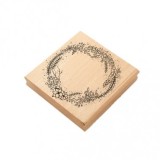 Tampon bois Mya Couronne de fleurs 10x10cm