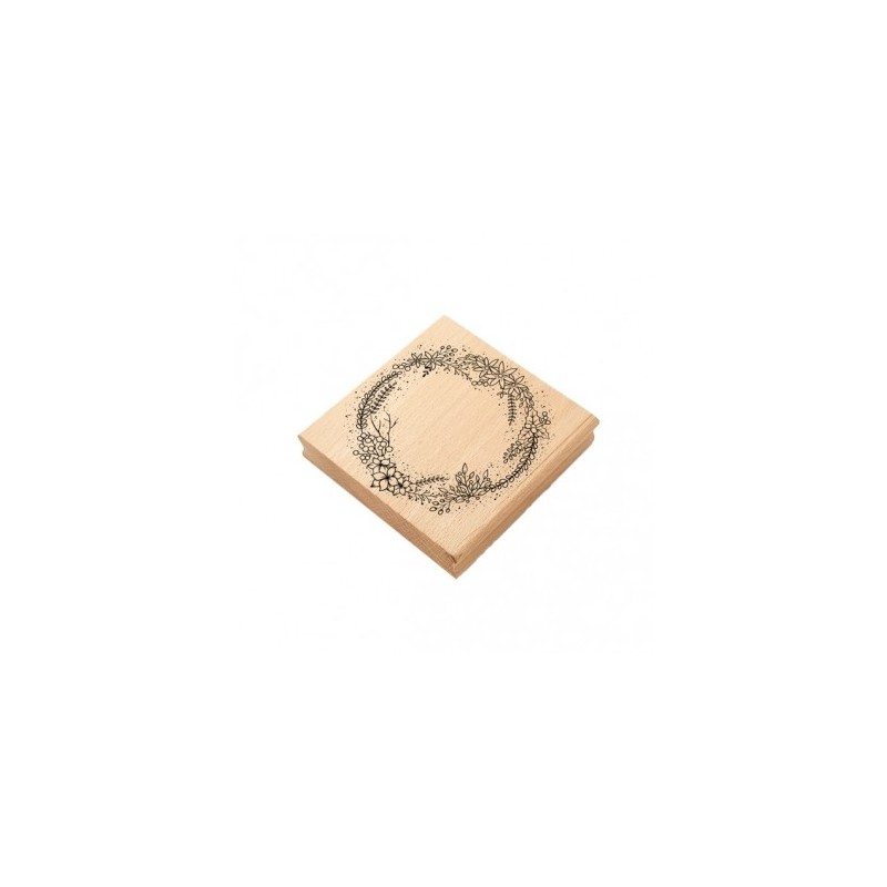 Tampon bois Mya Couronne de fleurs 10x10cm