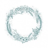 Tampon bois Mya Couronne de fleurs 10x10cm