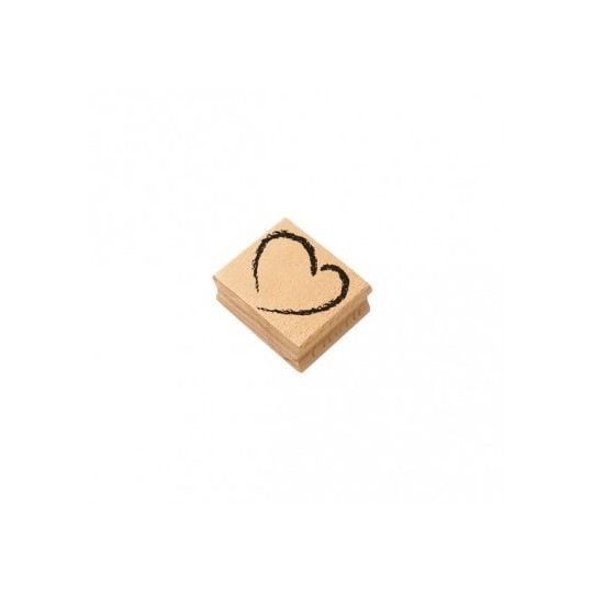 Tampon bois Mya Coeur 5x4cm