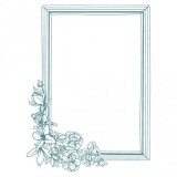 Tampon bois Mya Cadre Fleurs 7x9cm