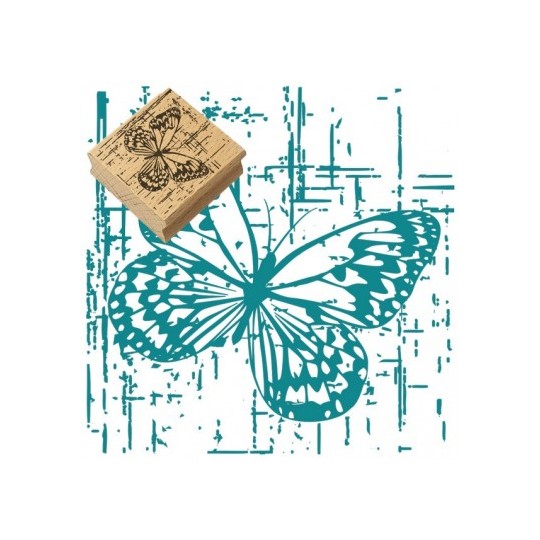 Tampon bois Mya Papillon 5x5cm