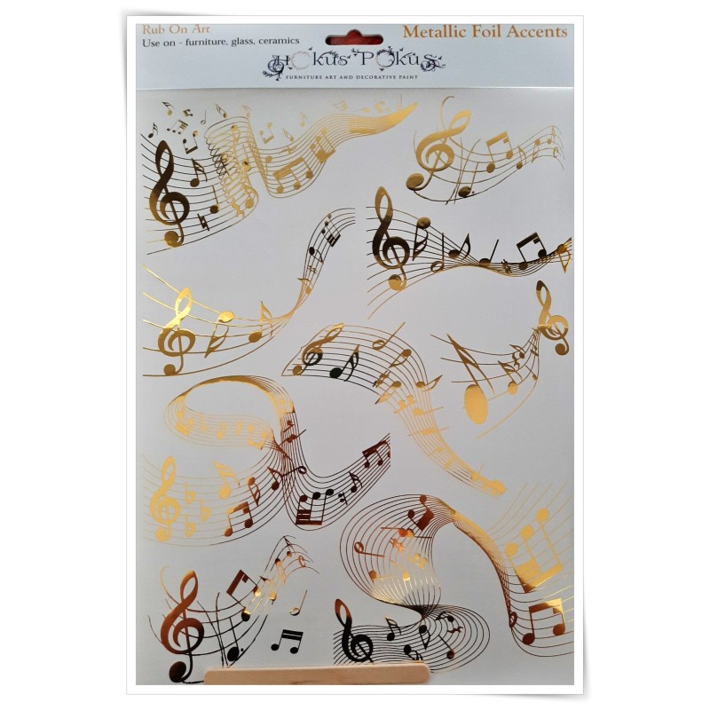 Transfert Foil Doré Métallique Hokus Pokus Accent Music Notes