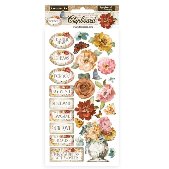 Chipboard carton Garden of Promises Stamperia 15x30cm