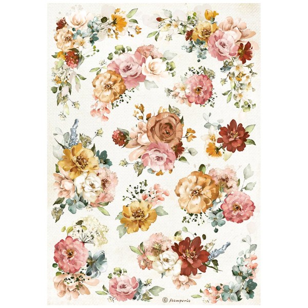 serviette en papier de riz floral