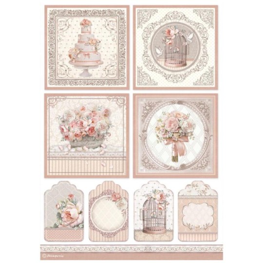 Papier de riz You and me cards Stamperia A4