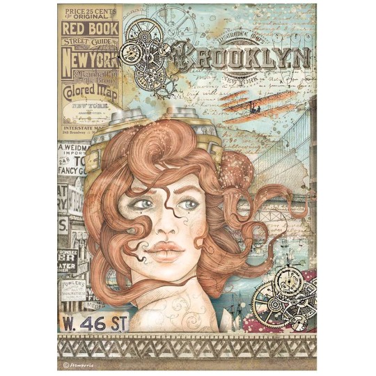 Papier de riz Sir Vagabond Aviator Lady Stamperia A4