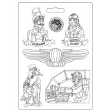 Moule souple Stamperia Sir Vagabond Aviator fly high A4