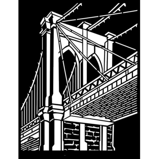Pochoir scrapbooking Sir Vagabond Aviator Brooklyn bridge Stamperia 20x25cm