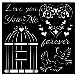 Pochoir décoratif Stamperia You and me Love me 18x18cm