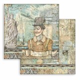 Papier Scrapbooking Sir Vagabond Aviator Statue of Liberty Stamperia 30x30cm