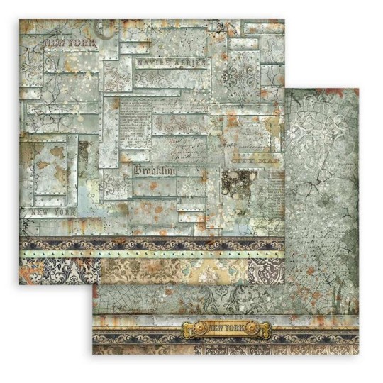 Papier Scrapbooking Sir Vagabond Aviator metal plates Stamperia 30x30cm