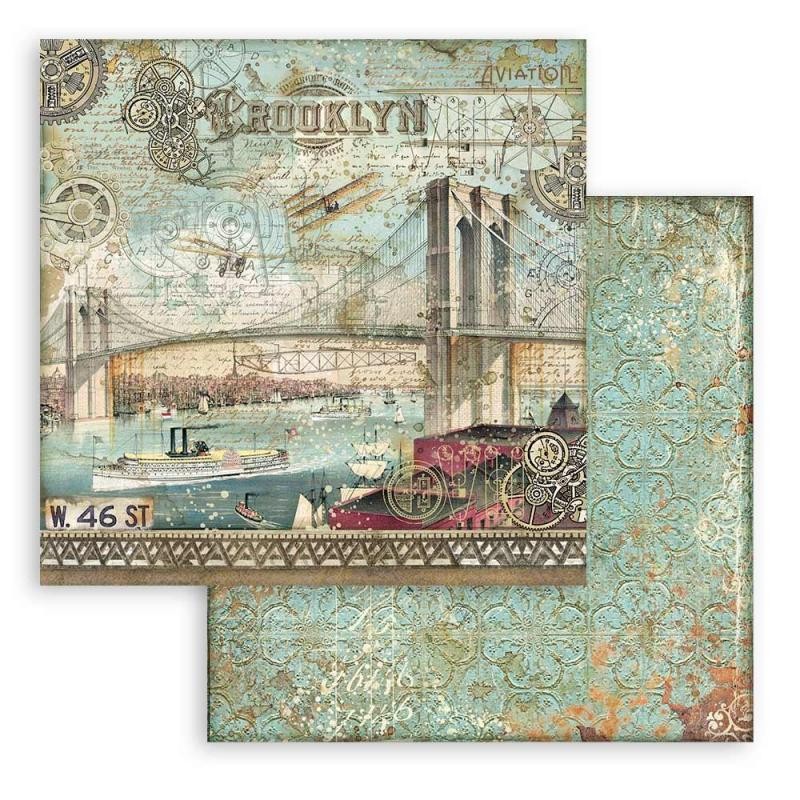 Papier Scrapbooking Sir Vagabond Aviator Brooklyn Stamperia 30x30cm