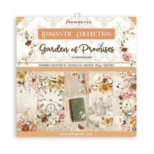 Papier scrapbooking Garden of Promises Stamperia 10f 20x20 assortiment