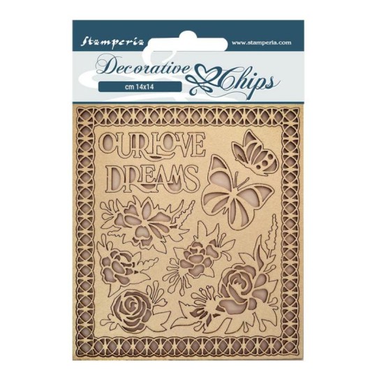 Chipboard carton Garden of Promises Our love, dreams Stamperia 14x14cm
