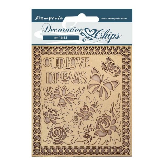 Chipboard carton Garden of Promises Our love, dreams Stamperia 14x14cm Chipboard carton Garden of Promises Our love, dreams Stamperia 14x14cm