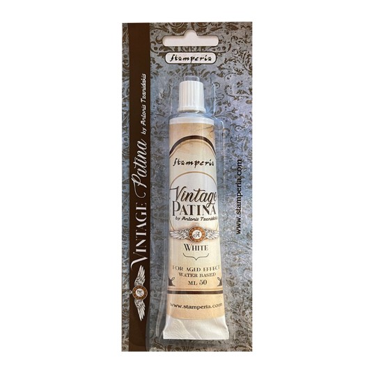 Patine vintage Stamperia pâte antique Blanc tube 50ml 