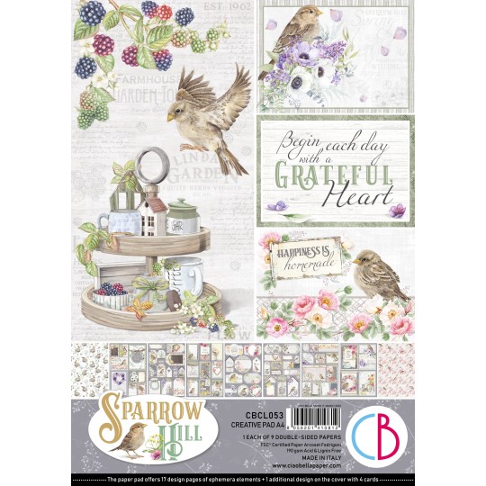 Papier scrapbooking Ciao Bella Sparrow Hill 9fe A4 assortiment