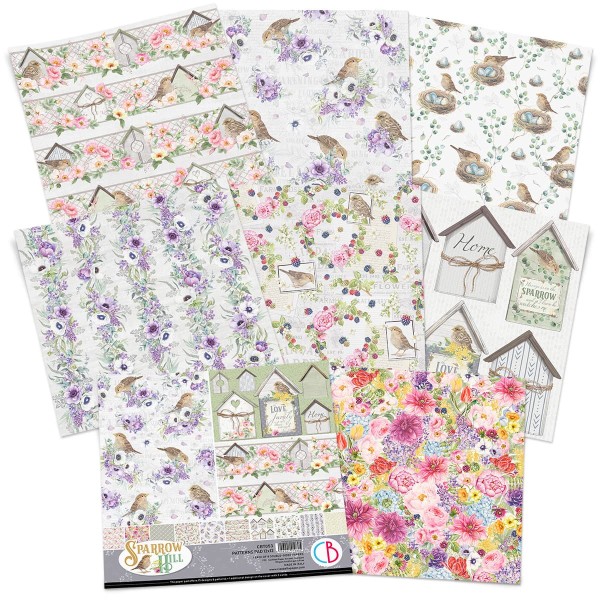 Papier scrapbooking Ciao Bella Sparrow Hill Patterns 8fe 30x30 assortiment