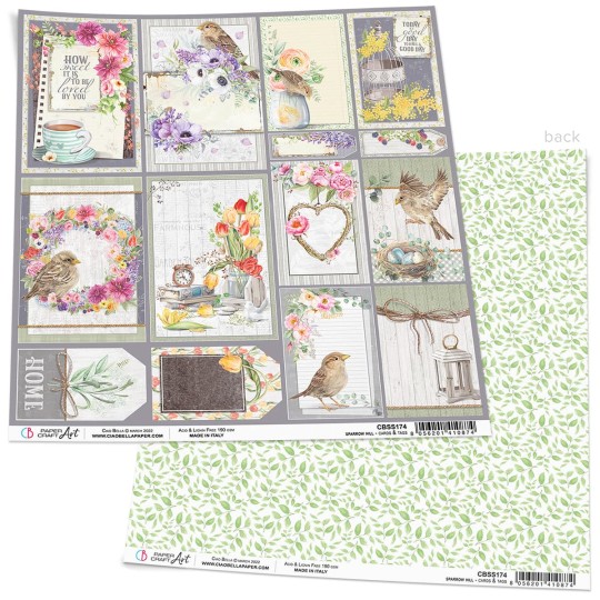 Feuille scrapbooking Ciao Bella Cards & Tags 30x30 double face