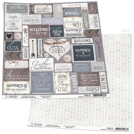 Feuille scrapbooking Ciao Bella Sentiments 30x30 double face