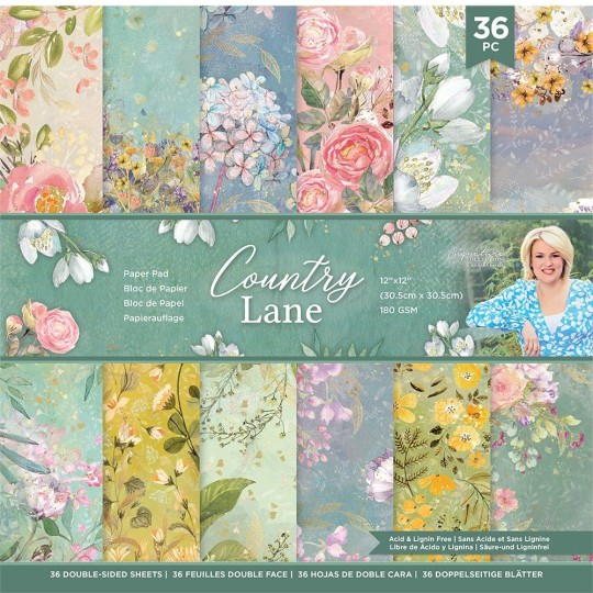 Papier scrapbooking Crafter's Companion Country Lane 36fe assortiment