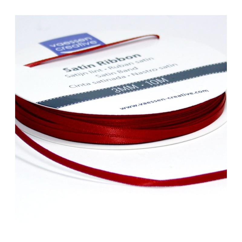 Ruban satin uni rouge foncé Vaessen Creative