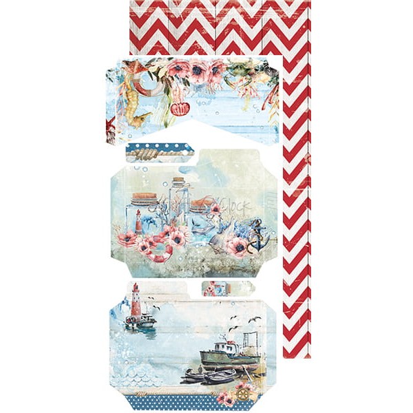 Assortiment scrapbooking Craft O Clock Seaside Greetings Junk Journal extra set 15x30