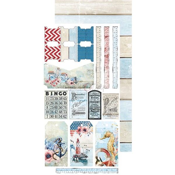 Assortiment scrapbooking Craft O Clock Seaside Greetings Junk Journal extra set 15x30