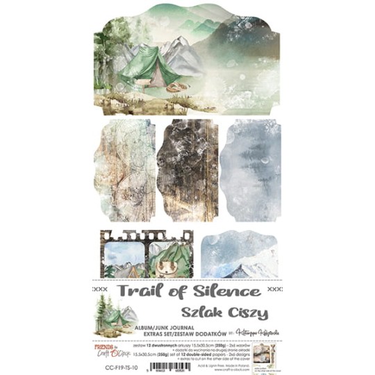 Assortiment scrapbooking Craft O Clock Trail Of Silence Junk Journal extra set 15x30