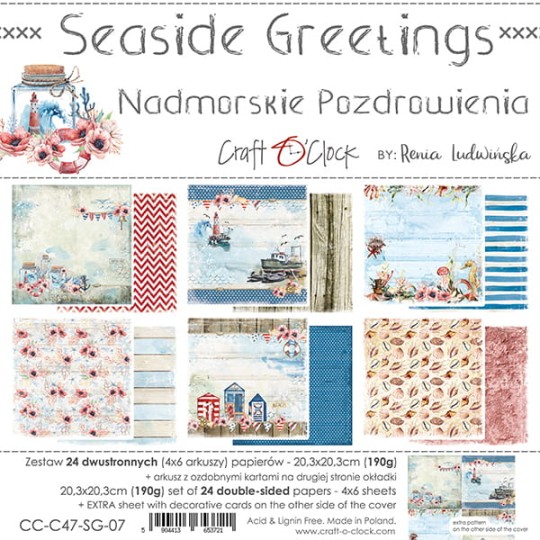Assortiment scrapbooking Craft O Clock Seaside Greetings 24fe 20x20 Assortiment scrapbooking Craft O Clock Seaside Greetings 24fe 20x20