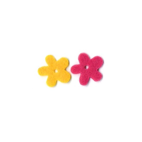 Feutrine fleur jaune et fushia Feutrine fleur jaune et fushia