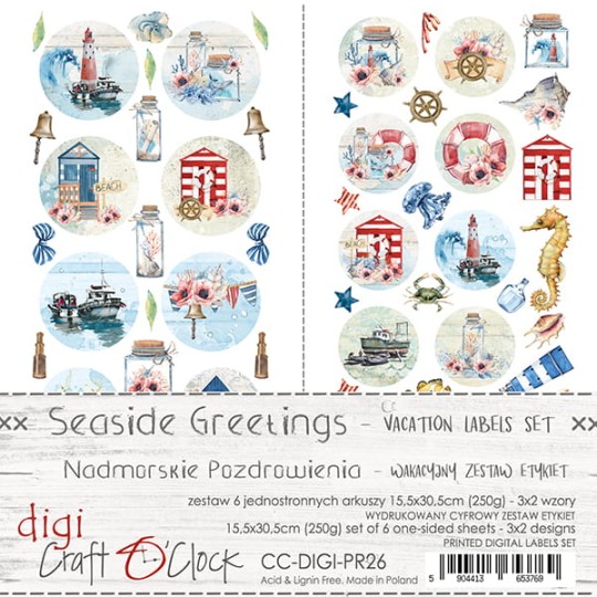 Tags scrapbooking Craft O Clock Seaside Greetings 15x30