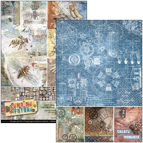 Papier scrapbooking Ciao Bella Engine of the Future 9fe A4 assortiment