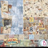 Papier scrapbooking assortiment Ciao Bella Engine of the Future 8fe 30x30