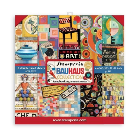 Papier scrapbooking Bauhaus Stamperia 10f 30x30 assortiment