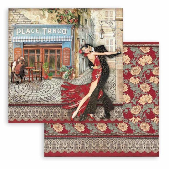 Papier Scrapbooking Desire Place du tango Stamperia 30x30cm