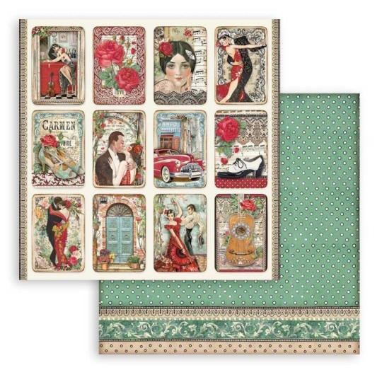 Papier Scrapbooking Desire petites cartes Stamperia 30x30cm