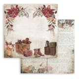 Papier Scrapbooking Our way accessoires de voyage Stamperia 30x30cm